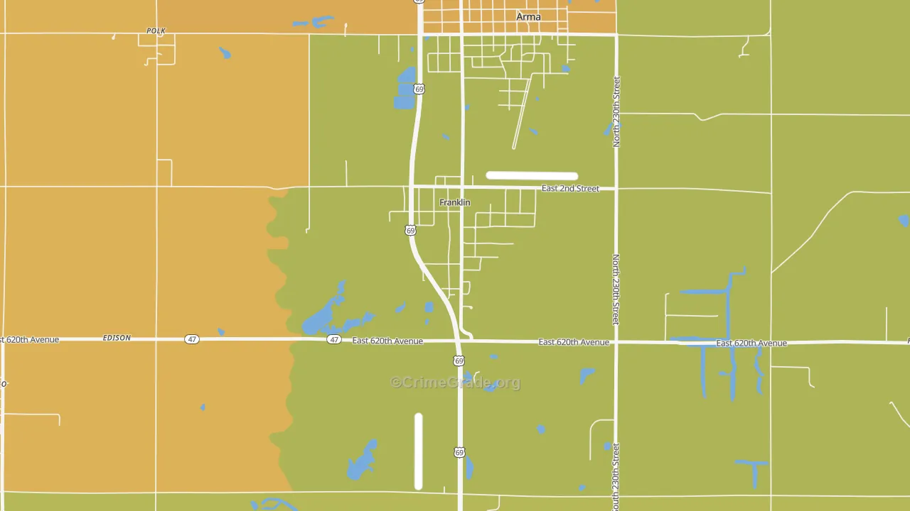 66735, KS Map of Drug-Related Crime Rates