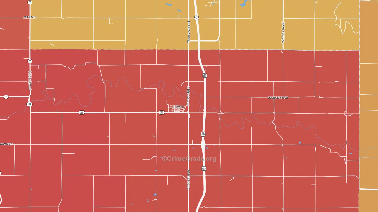 66738, KS Map of Drug-Related Crime Rates