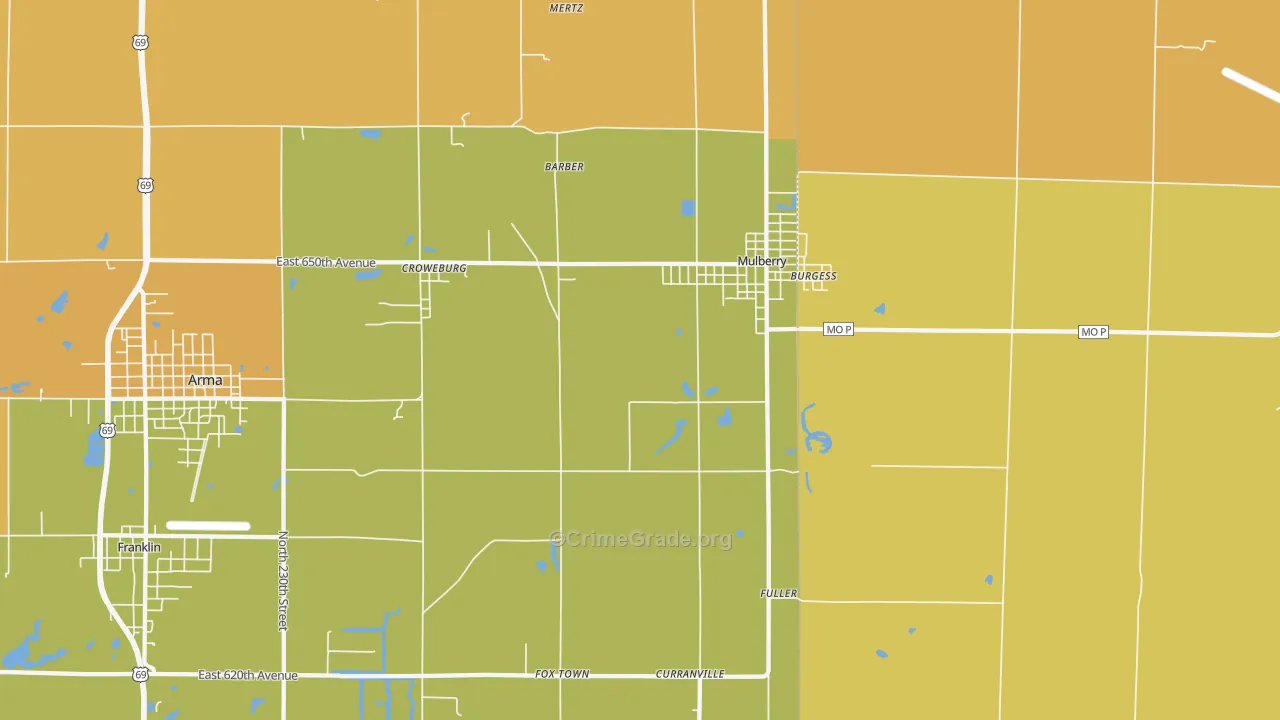66756, KS Map of Drug-Related Crime Rates