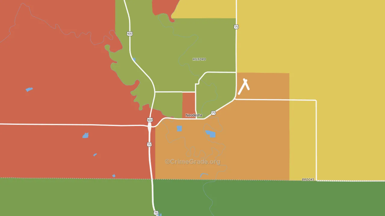 66757, KS Map of Drug-Related Crime Rates