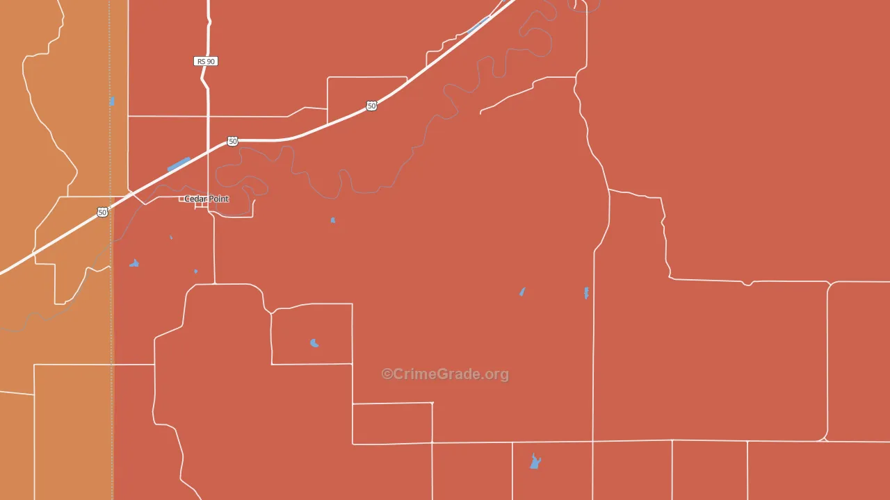 66843, KS Map of Drug-Related Crime Rates