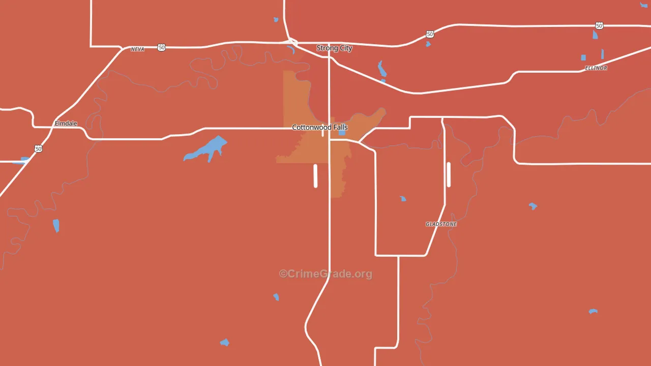 66845, KS Map of Drug-Related Crime Rates