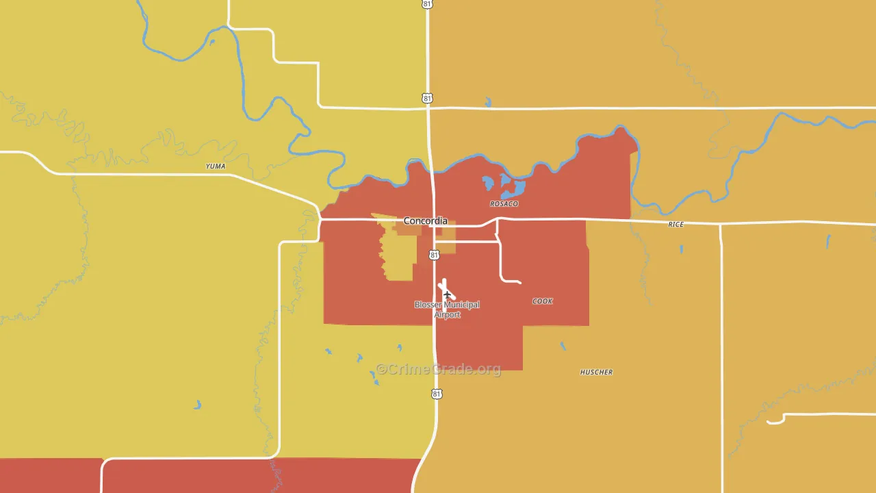 66901, KS Map of Drug-Related Crime Rates