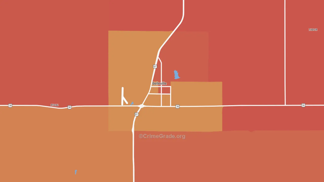 66935, KS Map of Drug-Related Crime Rates