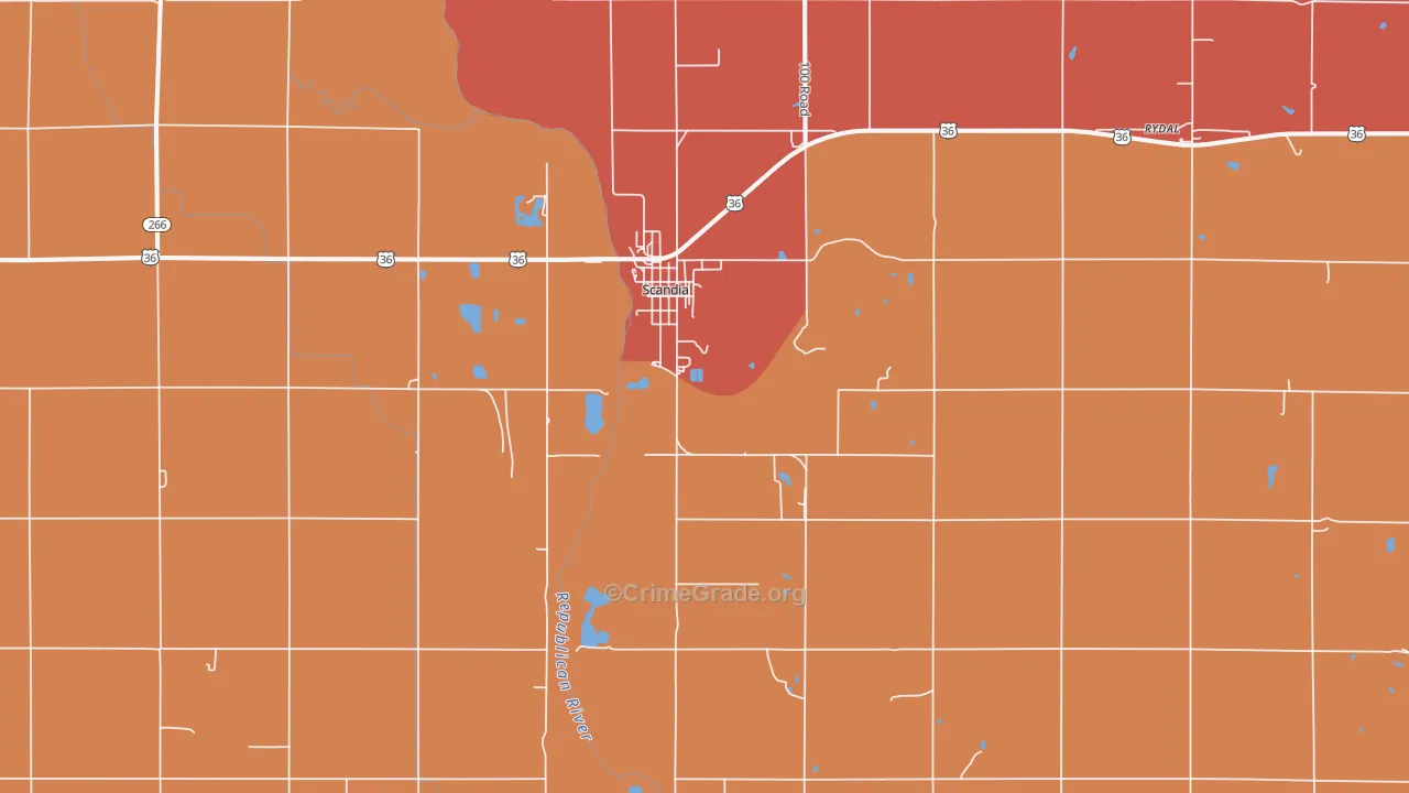 66966, KS Map of Drug-Related Crime Rates
