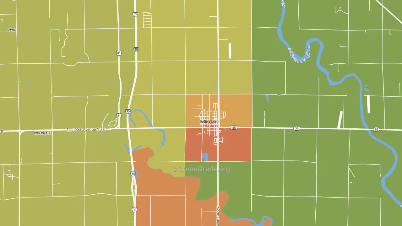 67013, KS Map of Drug-Related Crime Rates
