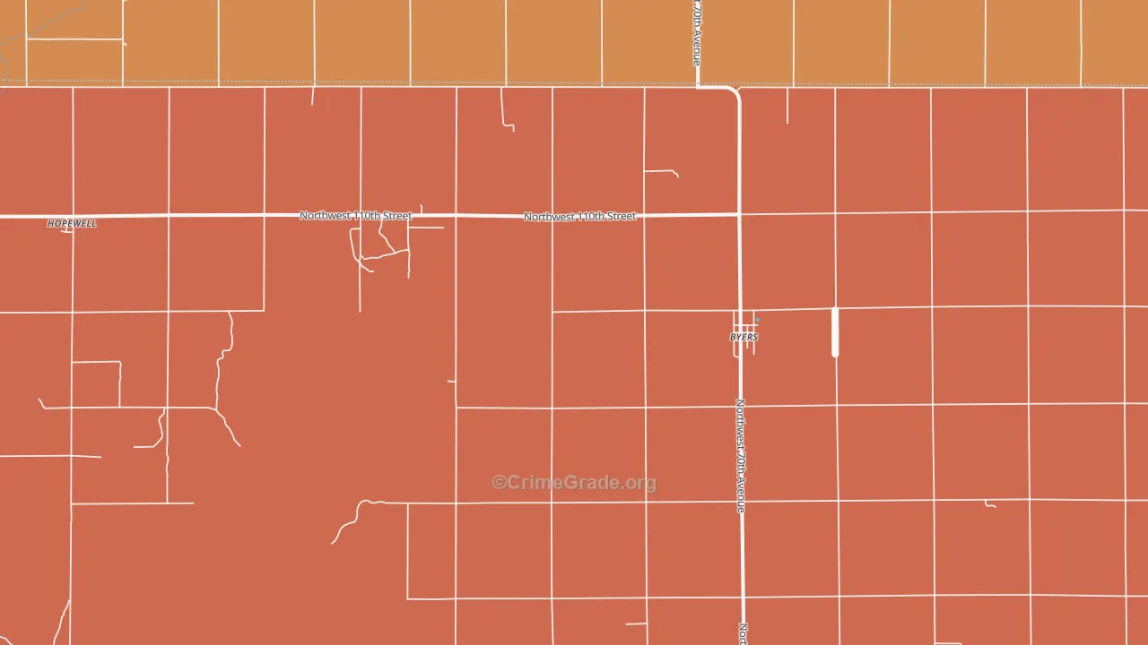 67021, KS Map of Drug-Related Crime Rates