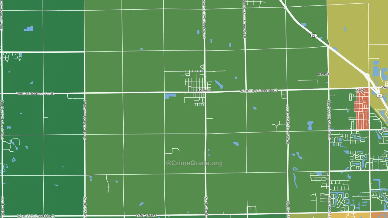 67030, KS Map of Drug-Related Crime Rates