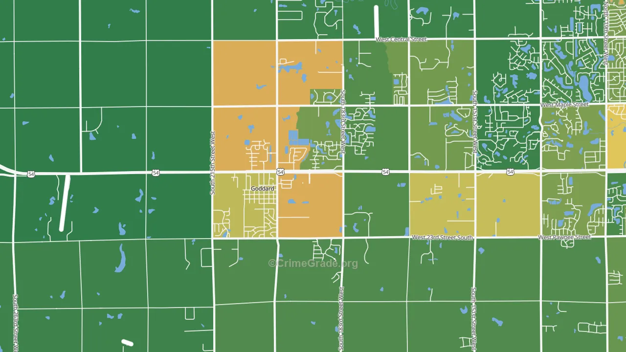 67052, KS Map of Drug-Related Crime Rates