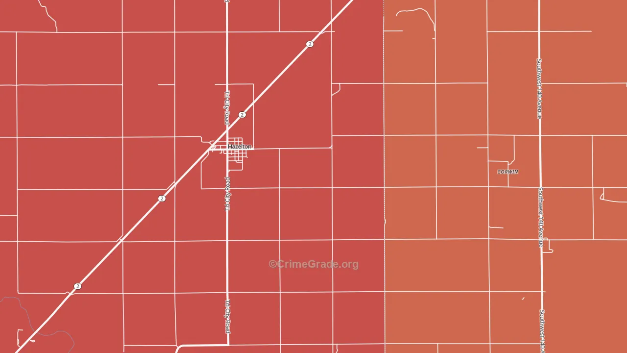 67061, KS Map of Drug-Related Crime Rates