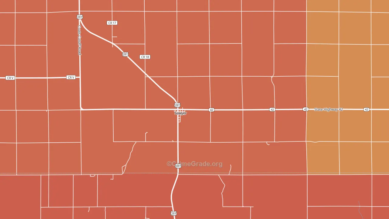 67134, KS Map of Drug-Related Crime Rates