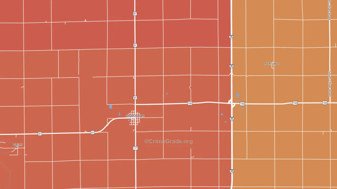 67140, KS Map of Drug-Related Crime Rates
