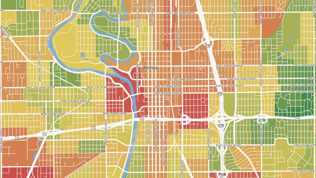67202, KS Map of Drug-Related Crime Rates