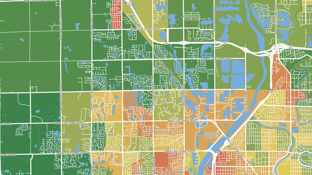 67205, KS Map of Drug-Related Crime Rates