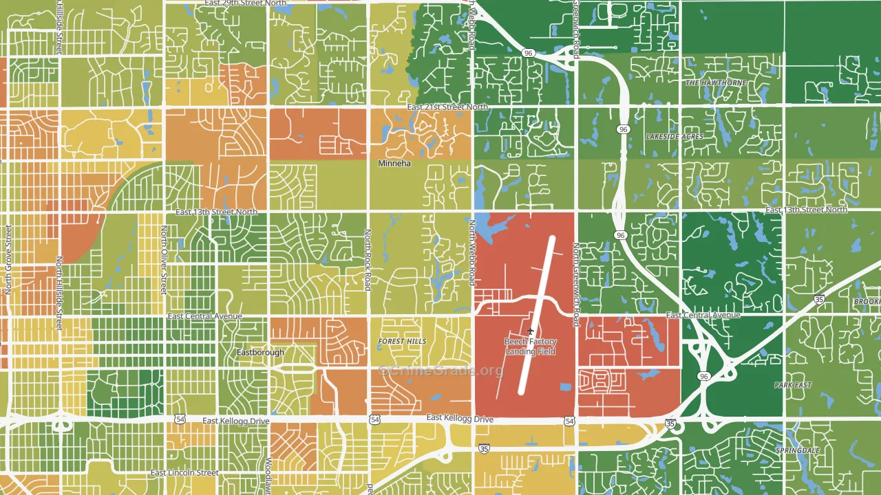 67206, KS Map of Drug-Related Crime Rates