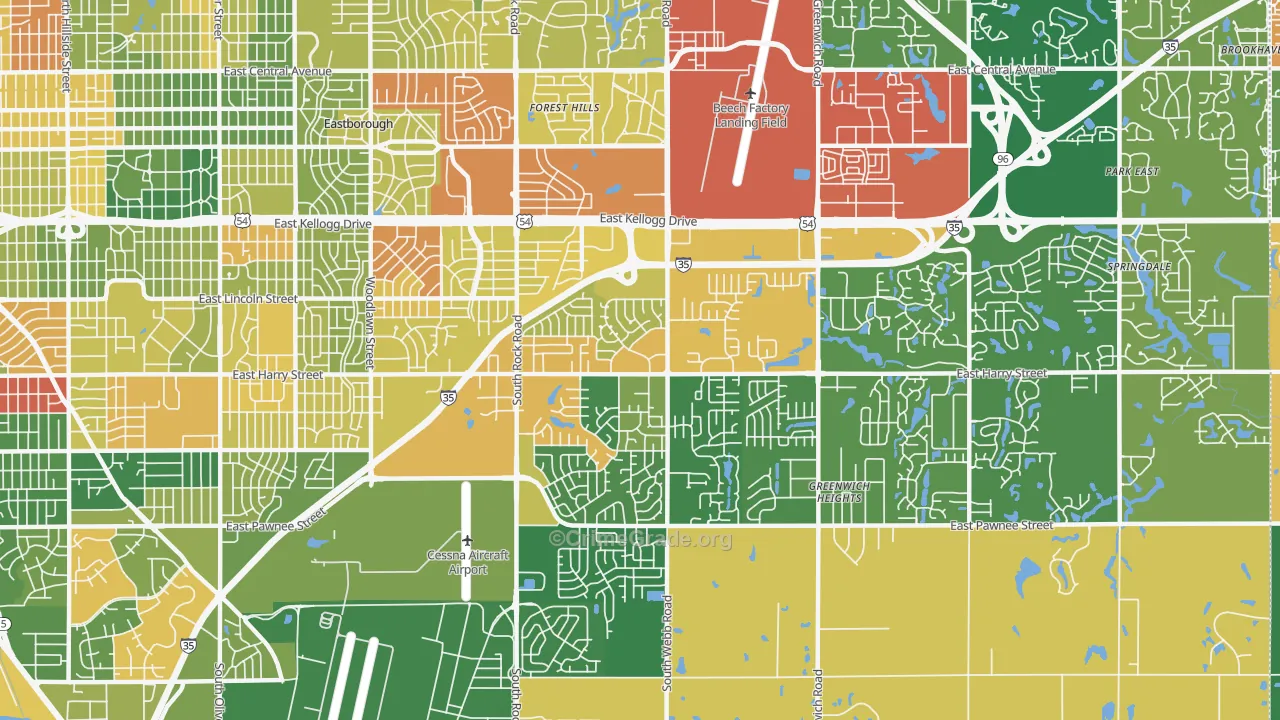 67207, KS Map of Drug-Related Crime Rates