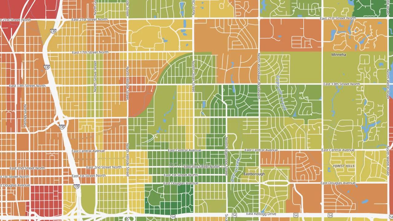 67208, KS Map of Drug-Related Crime Rates
