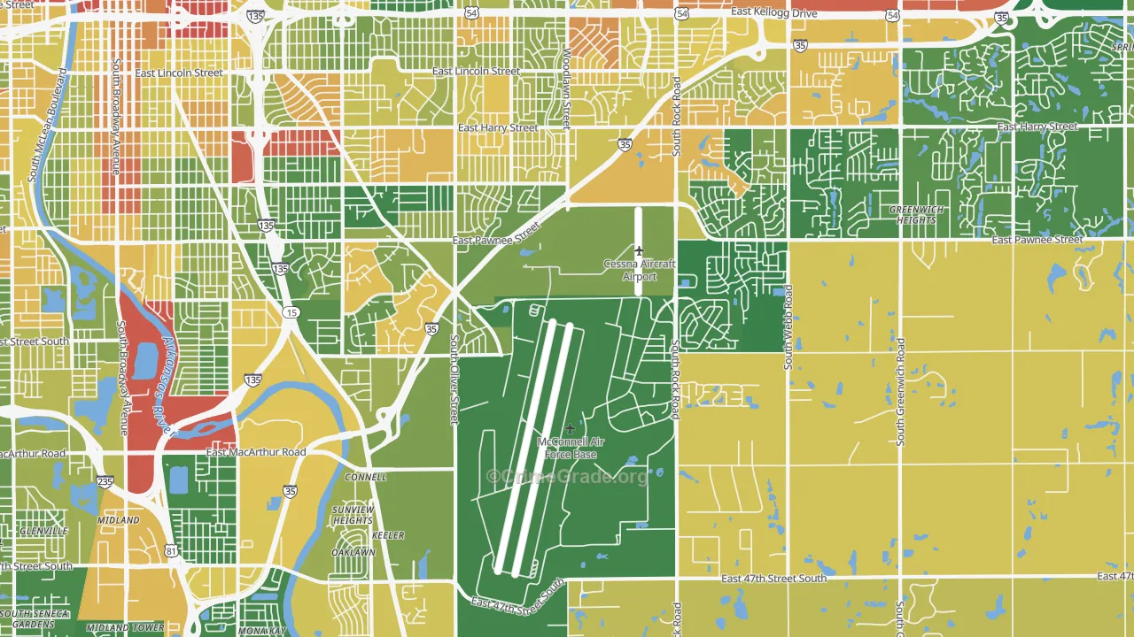 67210, KS Map of Drug-Related Crime Rates