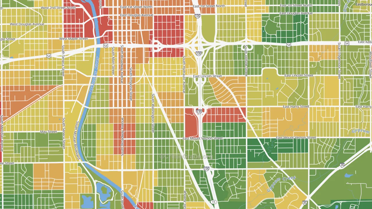 67211, KS Map of Drug-Related Crime Rates