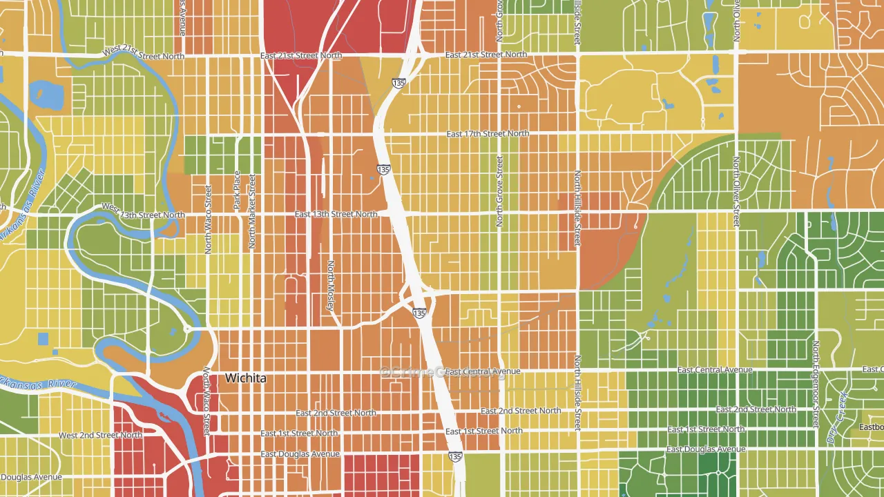 67214, KS Map of Drug-Related Crime Rates