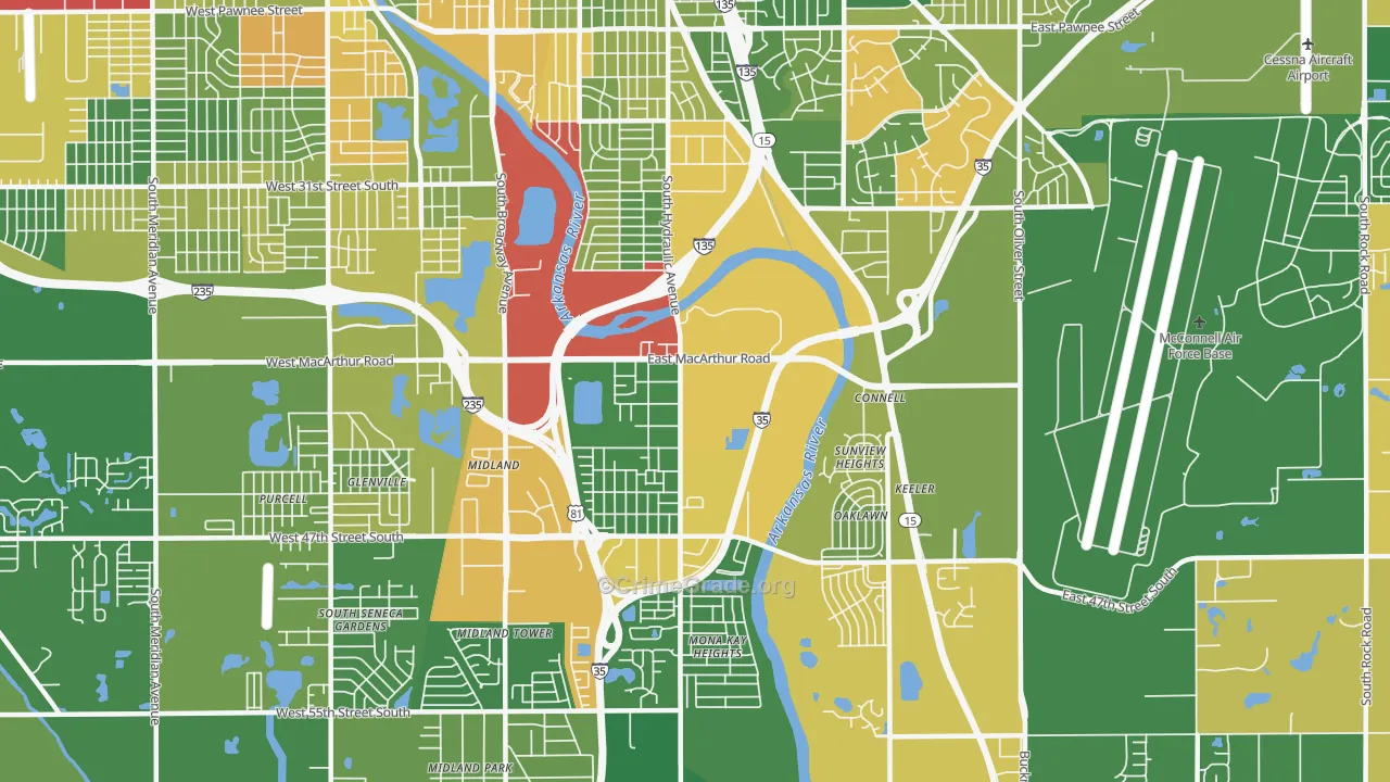 67216, KS Map of Drug-Related Crime Rates