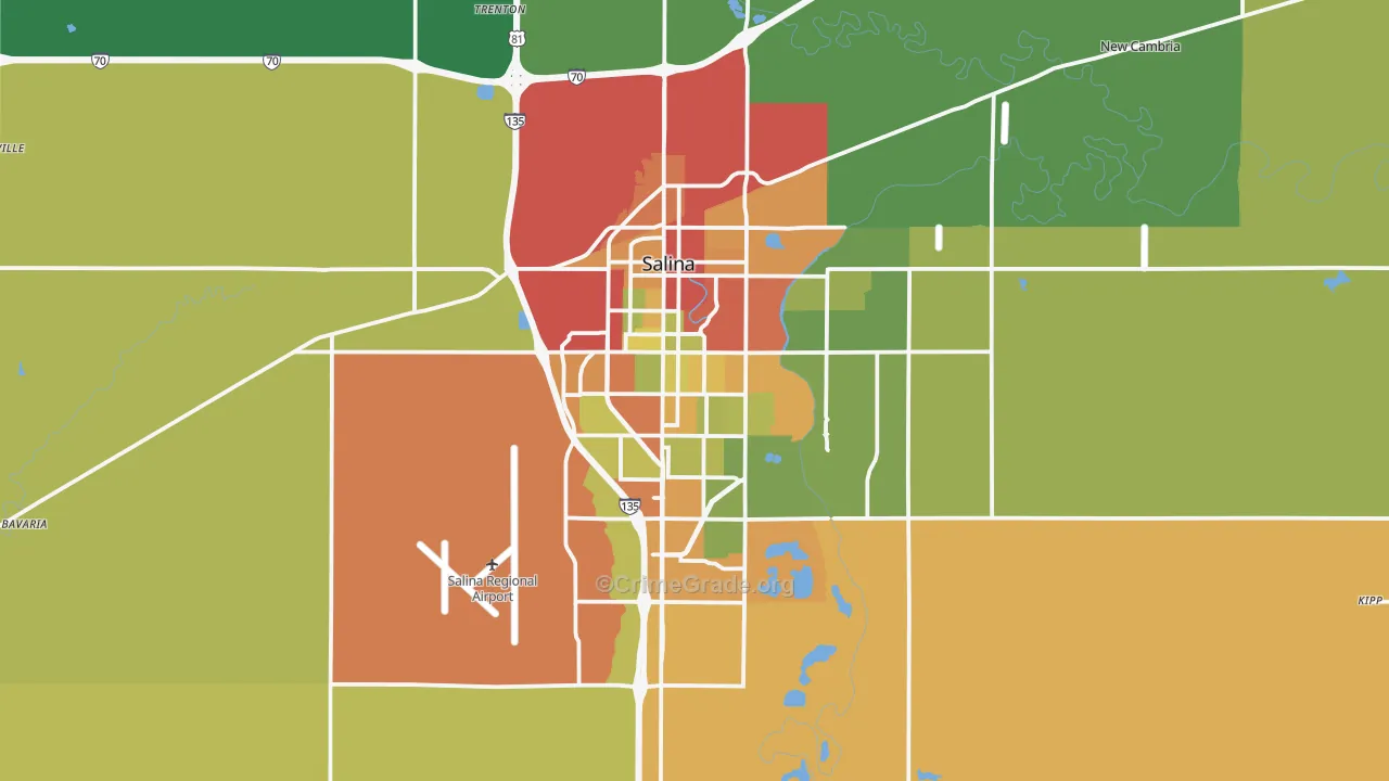 67401, KS Map of Drug-Related Crime Rates