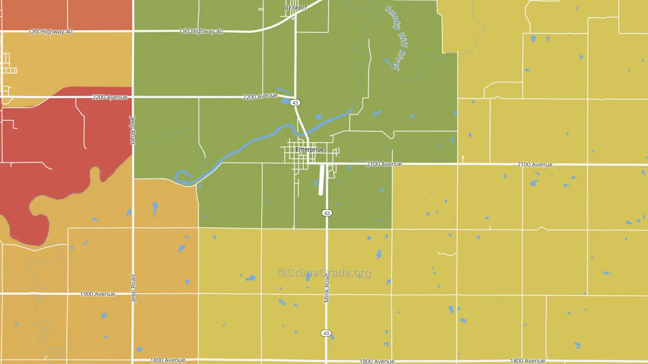 67441, KS Map of Drug-Related Crime Rates