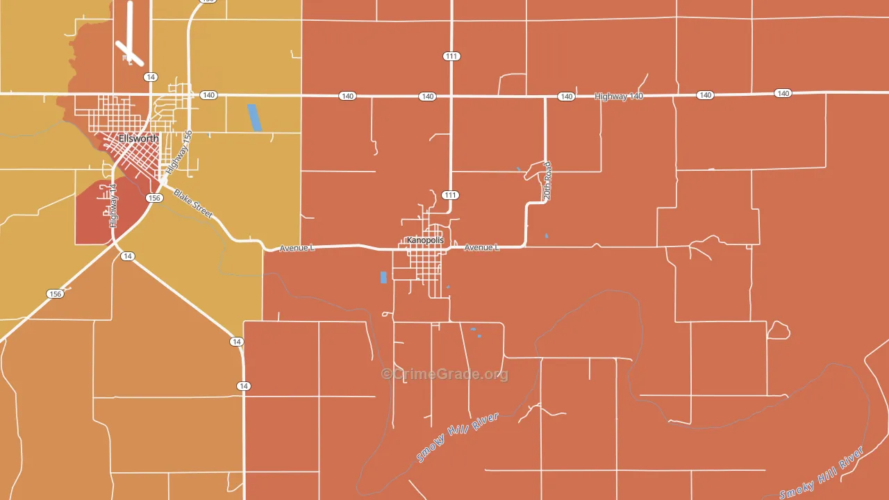 67454, KS Map of Drug-Related Crime Rates