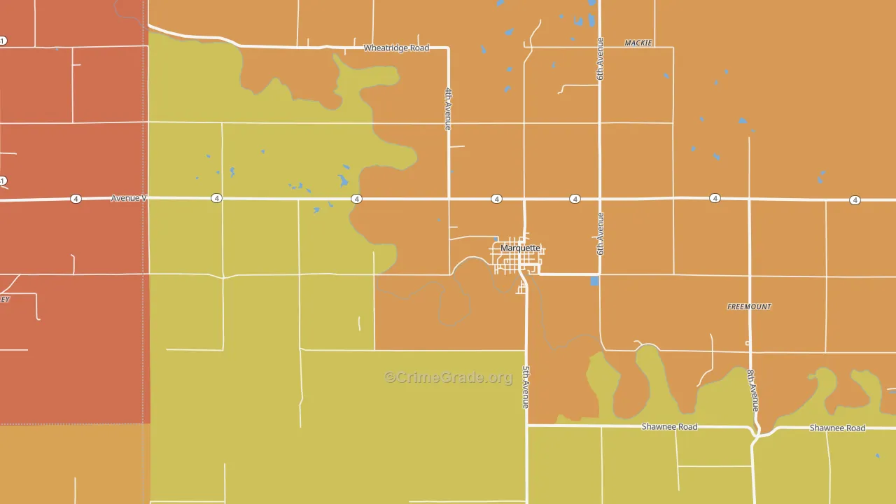 67464, KS Map of Drug-Related Crime Rates