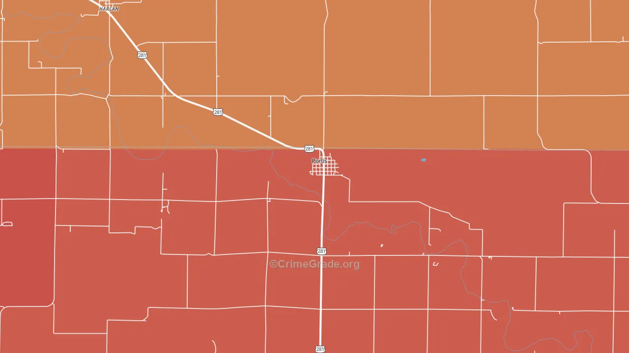 67474, KS Map of Drug-Related Crime Rates