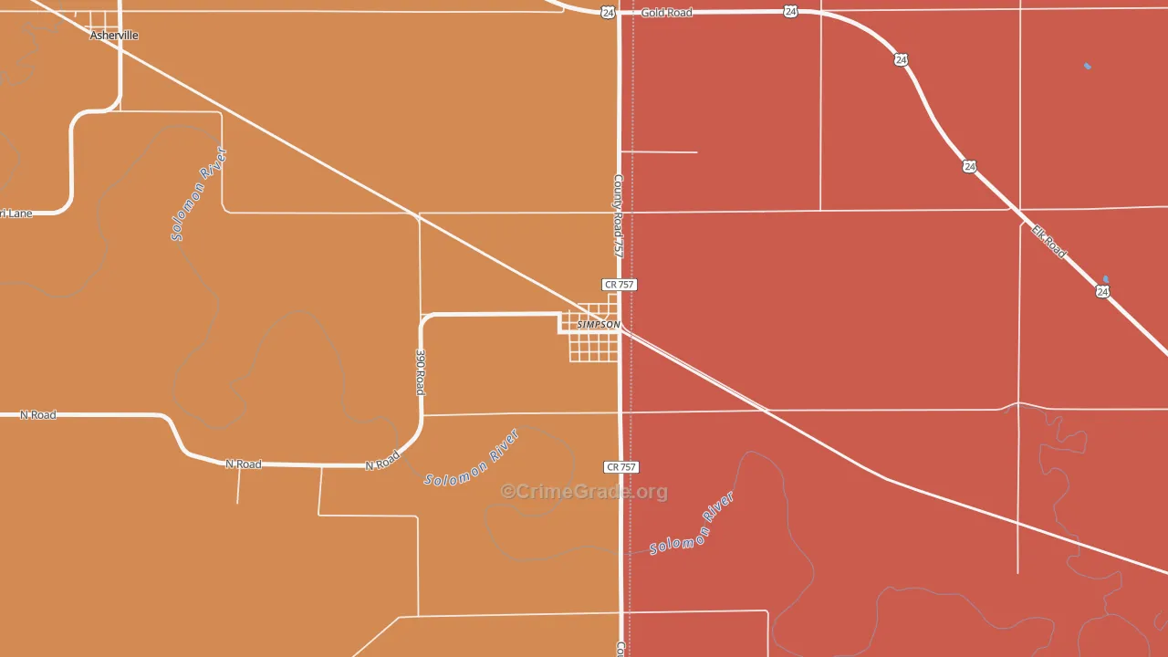 67478, KS Map of Drug-Related Crime Rates