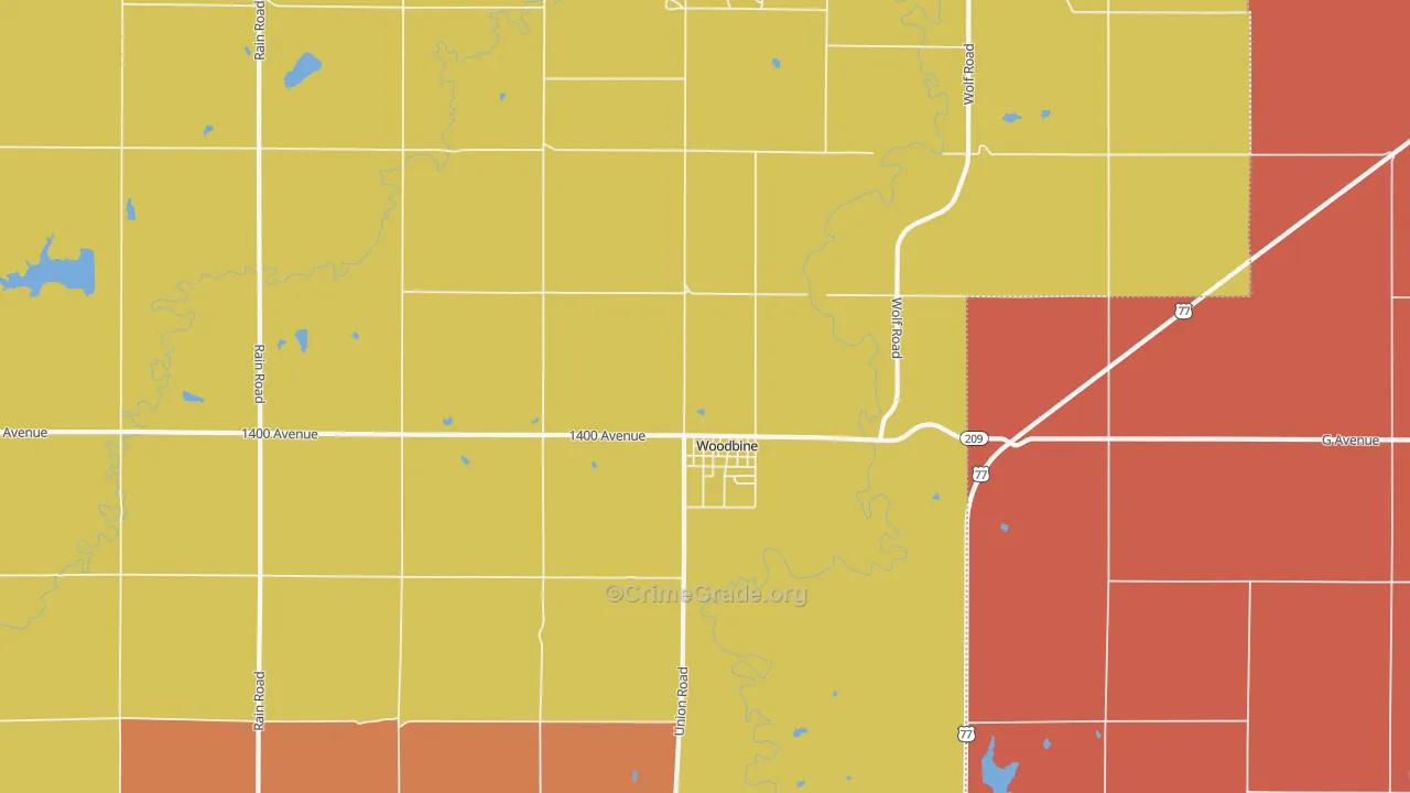 67492, KS Map of Drug-Related Crime Rates
