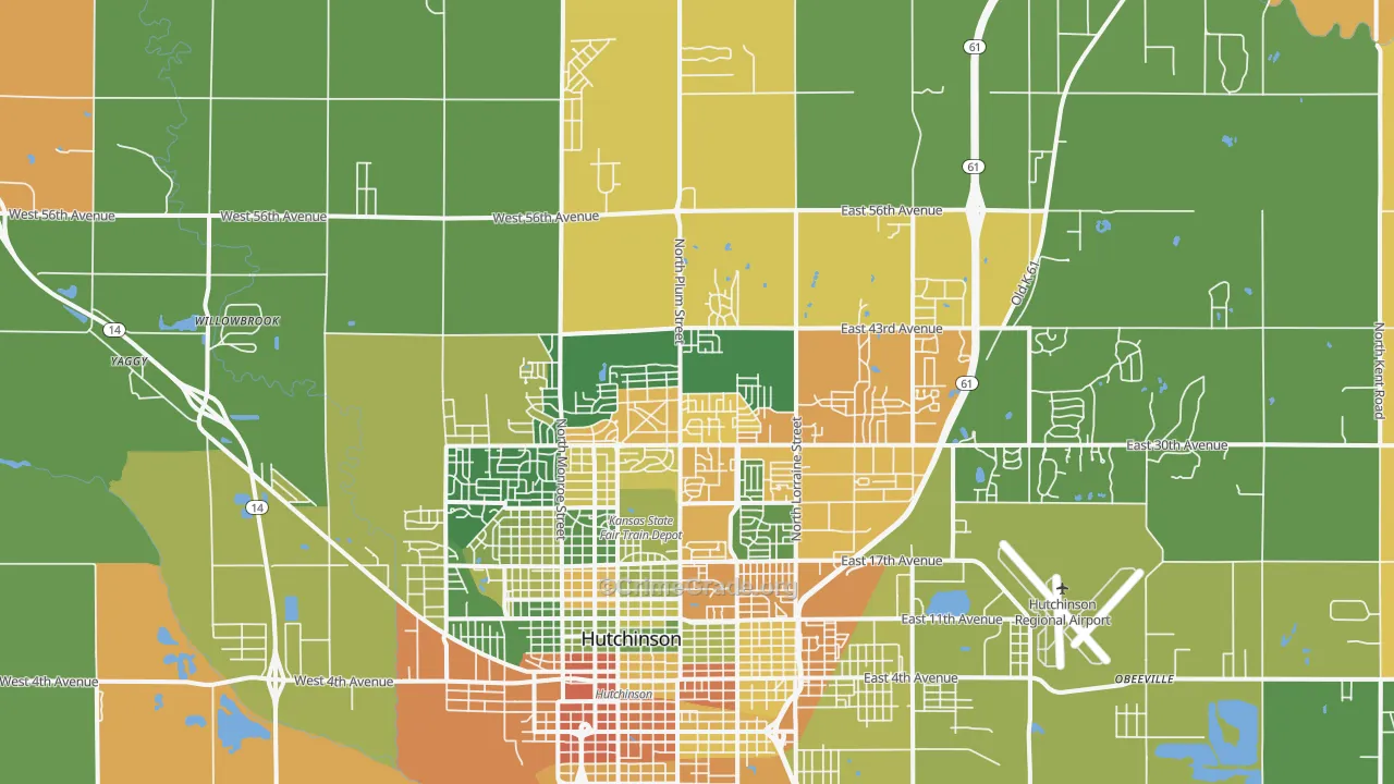 67502, KS Map of Drug-Related Crime Rates
