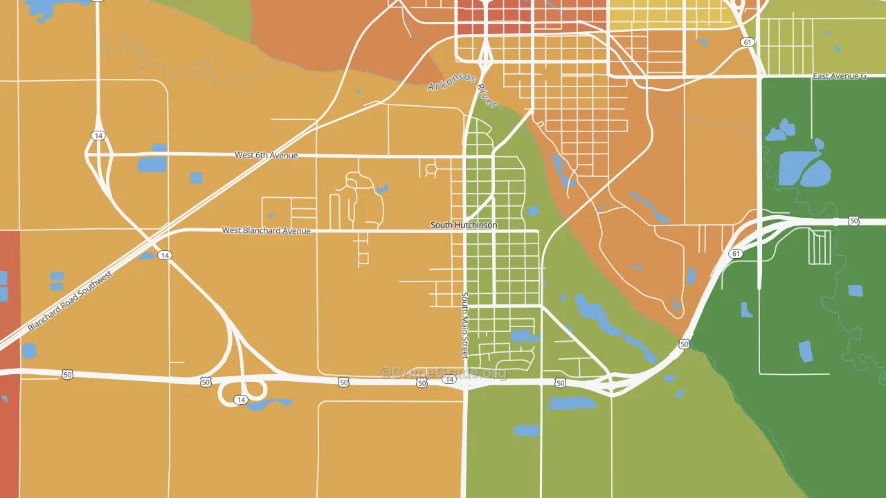 67505, KS Map of Drug-Related Crime Rates
