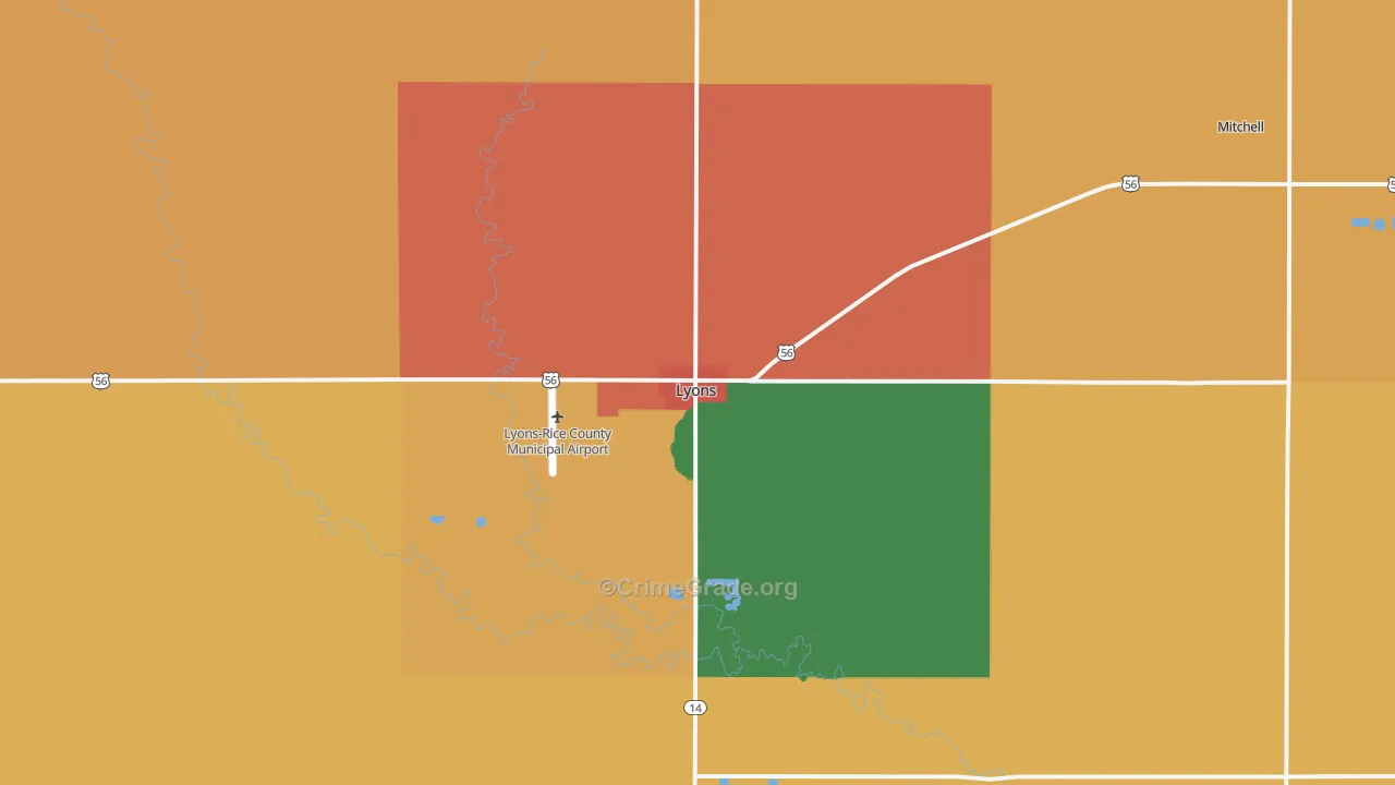 67554, KS Map of Drug-Related Crime Rates