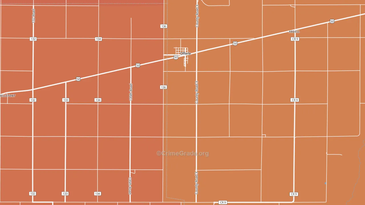 67563, KS Map of Drug-Related Crime Rates