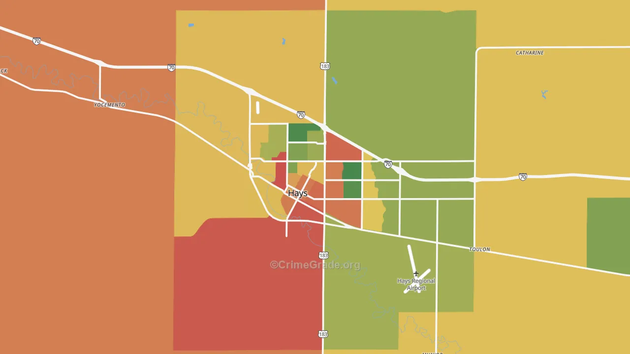 67601, KS Map of Drug-Related Crime Rates