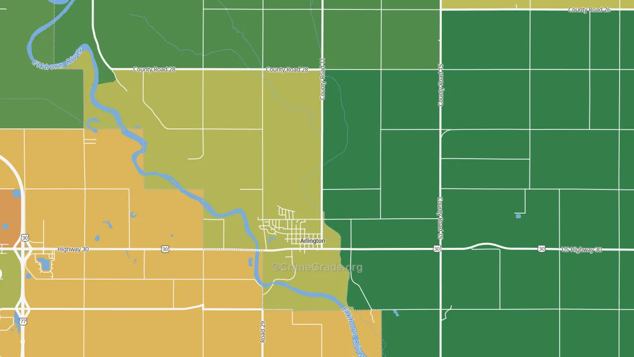 68002, NE Map of Drug-Related Crime Rates