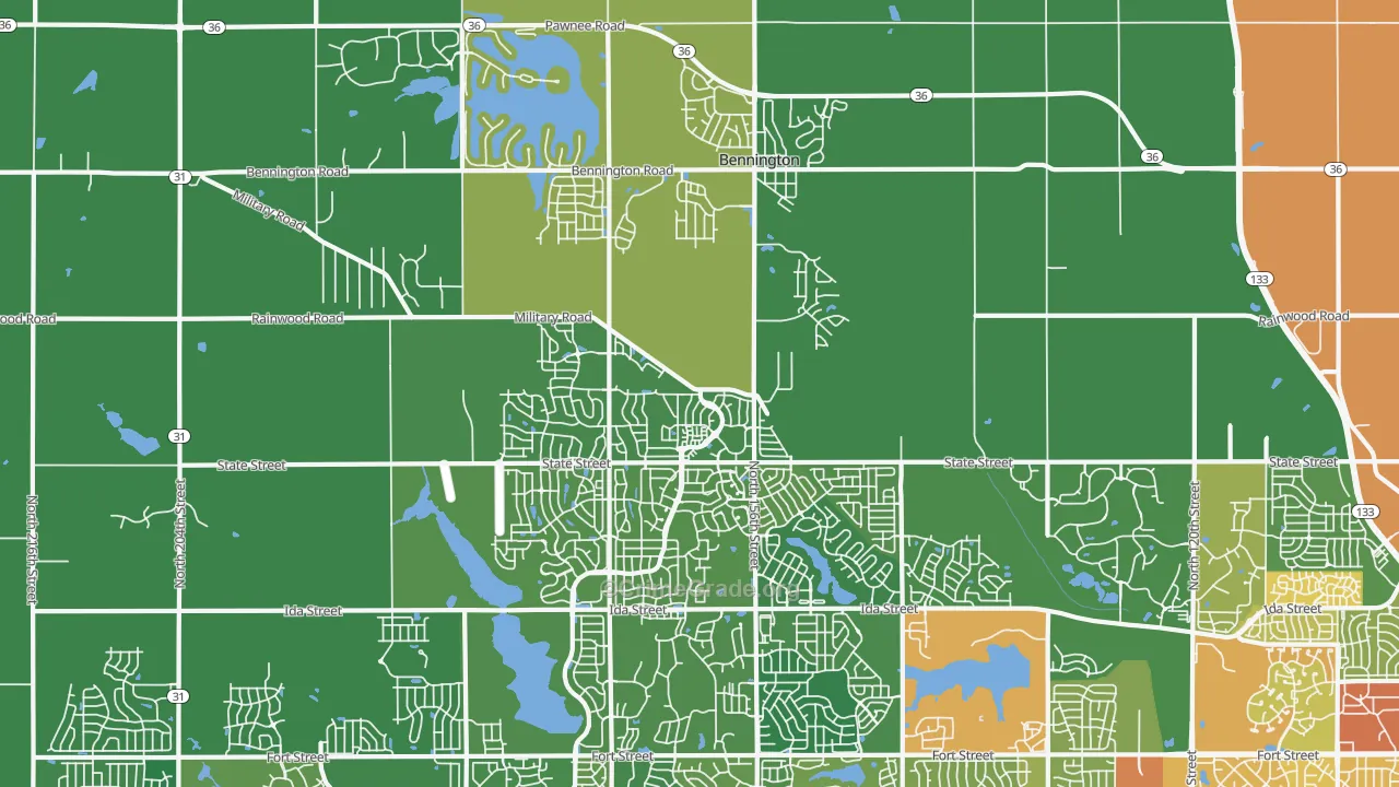 68007, NE Map of Drug-Related Crime Rates