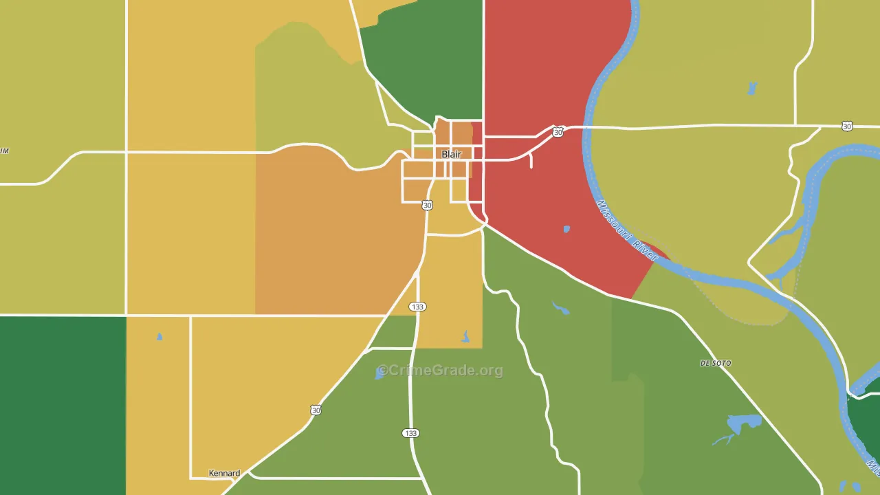 68008, NE Map of Drug-Related Crime Rates