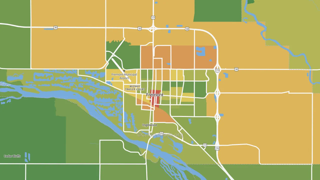 68025, NE Map of Drug-Related Crime Rates