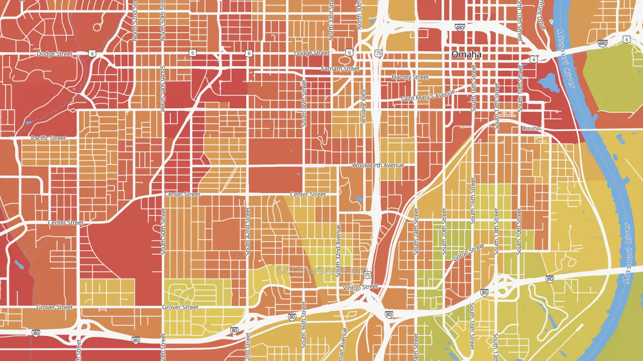 68105, NE Map of Drug-Related Crime Rates