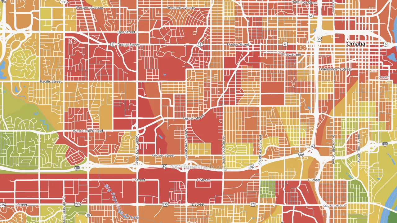 68106, NE Map of Drug-Related Crime Rates