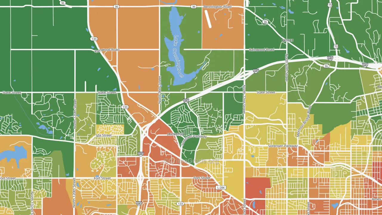 68122, NE Map of Drug-Related Crime Rates