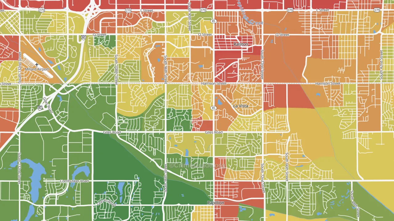 68128, NE Map of Drug-Related Crime Rates