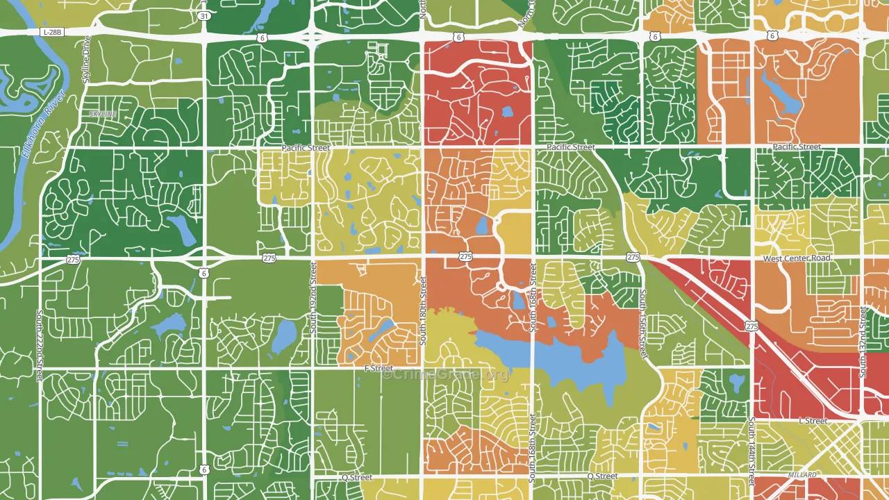 68130, NE Map of Drug-Related Crime Rates