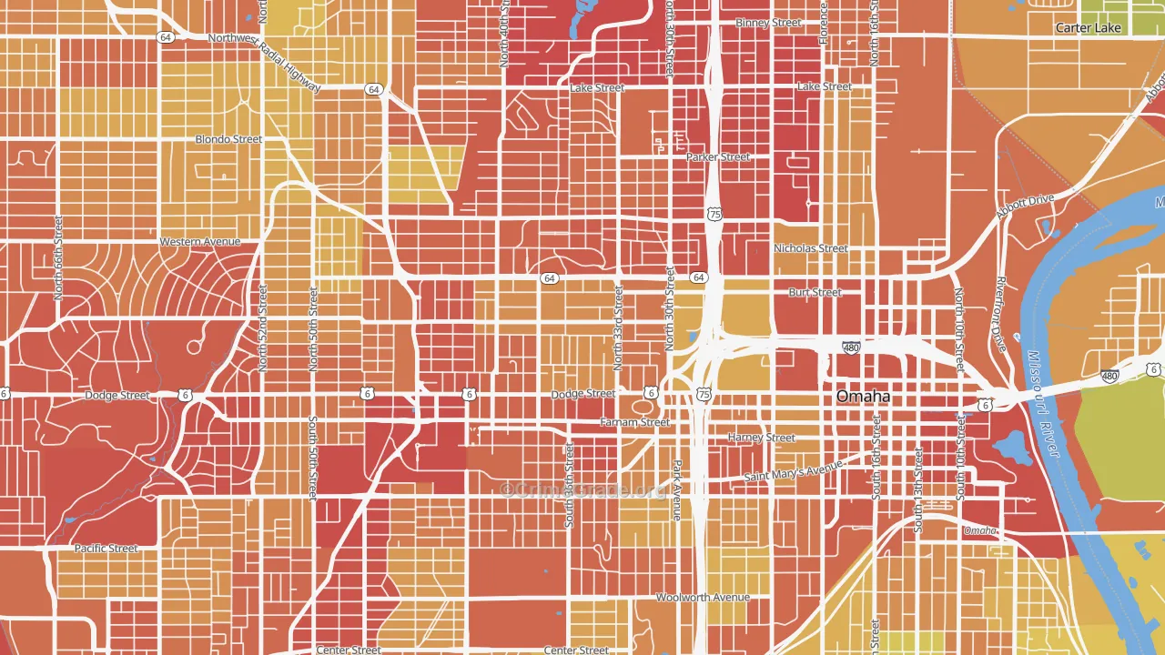 68131, NE Map of Drug-Related Crime Rates