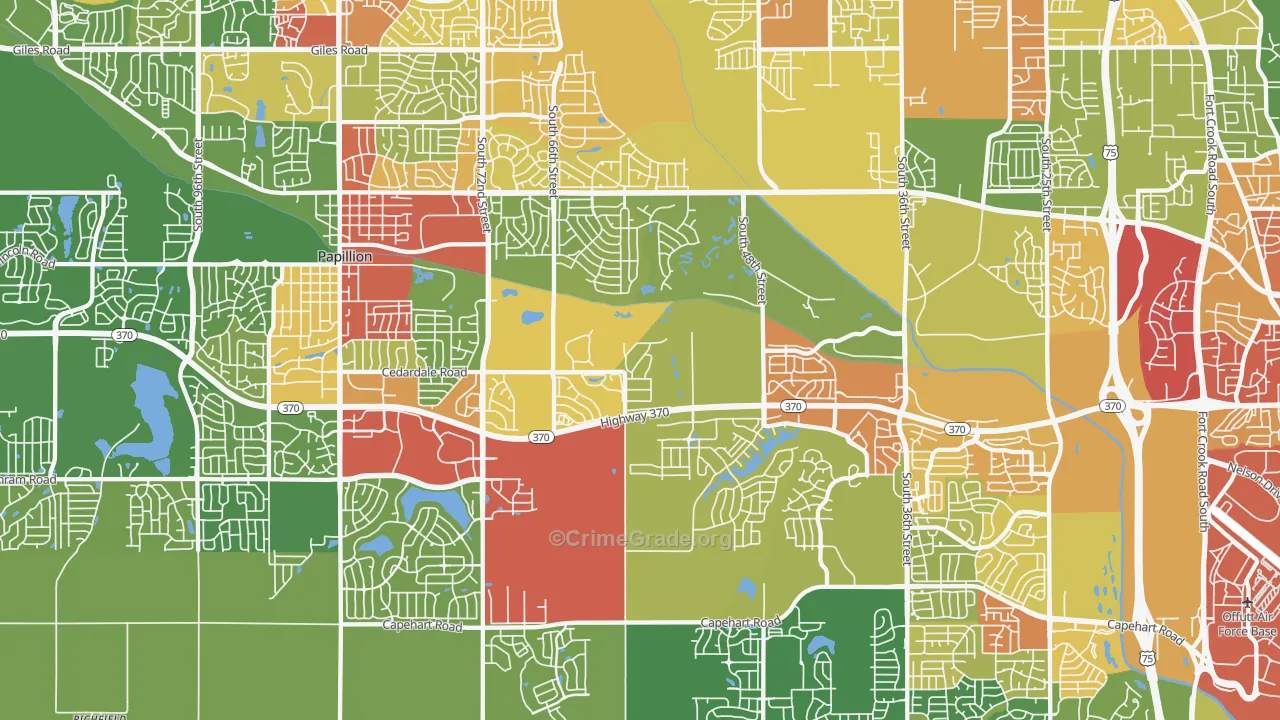 68133, NE Map of Drug-Related Crime Rates