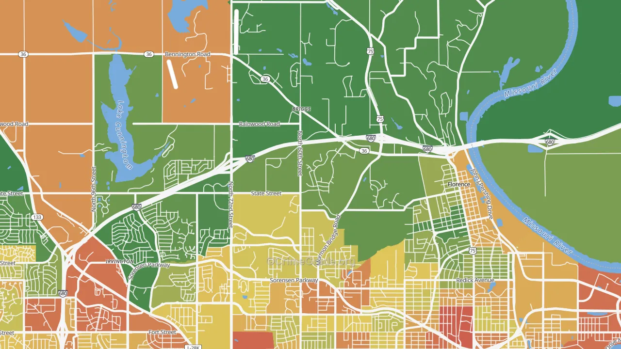 68152, NE Map of Drug-Related Crime Rates