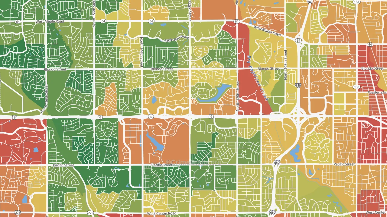 68154, NE Map of Drug-Related Crime Rates